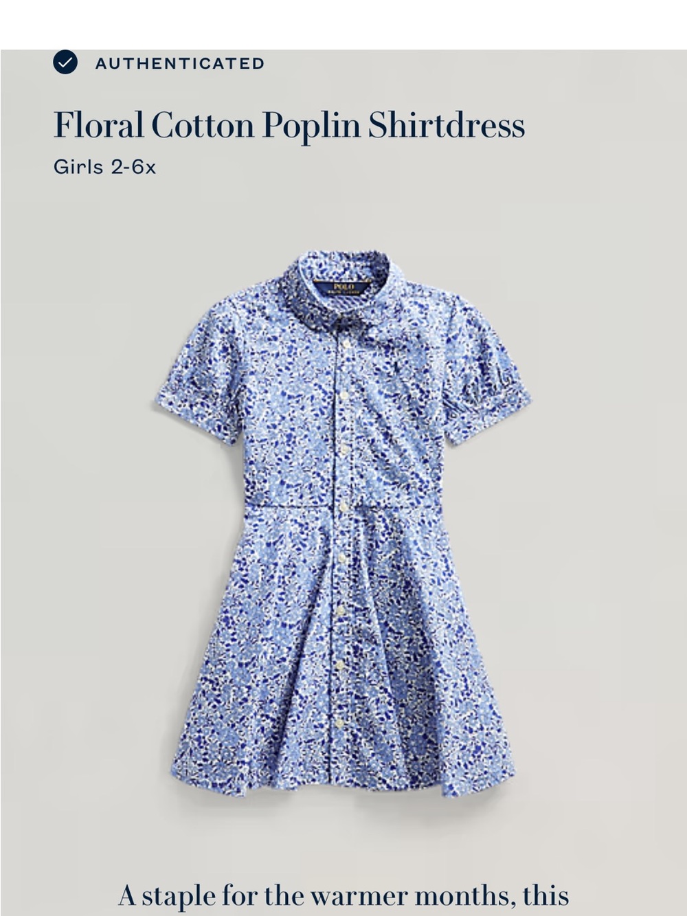 Ralph Lauren Floral Poplin Shirt Dress